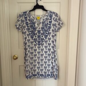 Roberta Roller Rabbit beaded and print dress. Cute for a beach cover up.